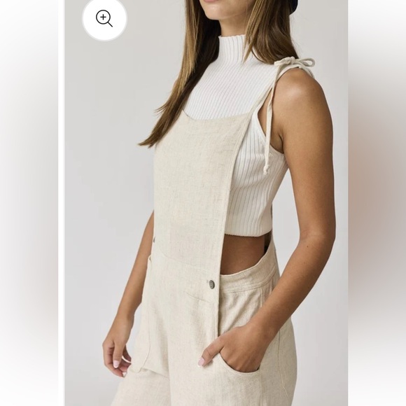 Bobbles & Lace - Linen Tie Overalls, M - Picture 10 of 11